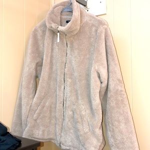 Cream Fuzzy Zip Up Teddy Jacket